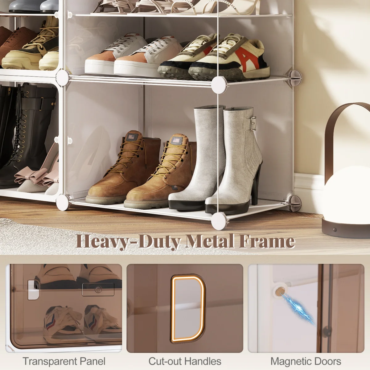 8-Tier Shoe Storage Cabine - White – image 5