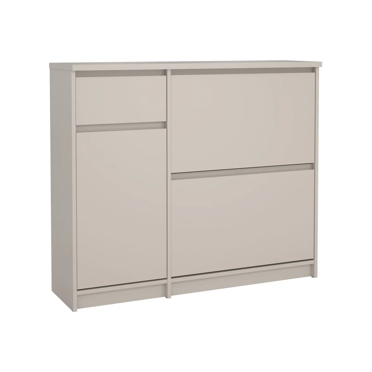 Naia Shoe cabinet 2 Tilting Doors 1 Door + 1 Drawer in Cashmere - Cashmere – image 1