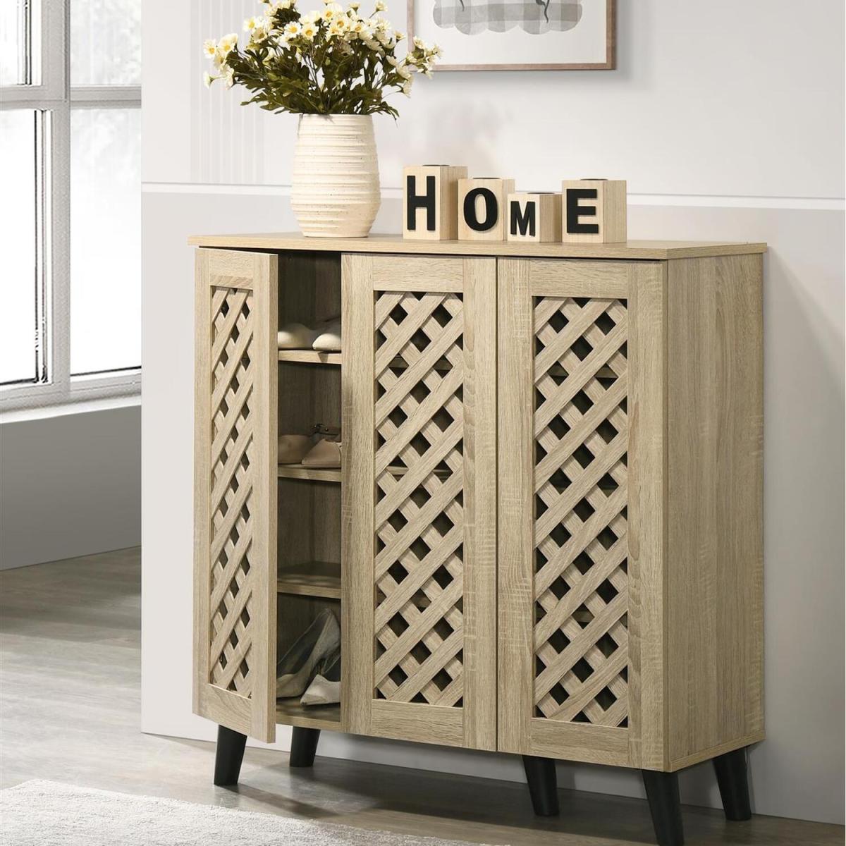 3 Door Shoe Cabinet Sonoma Oak - Brown
