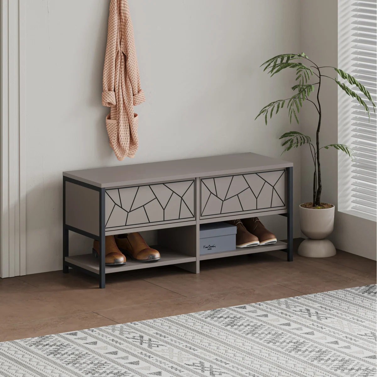 Inola Modern Shoe Rack Storage - Oak – image 11