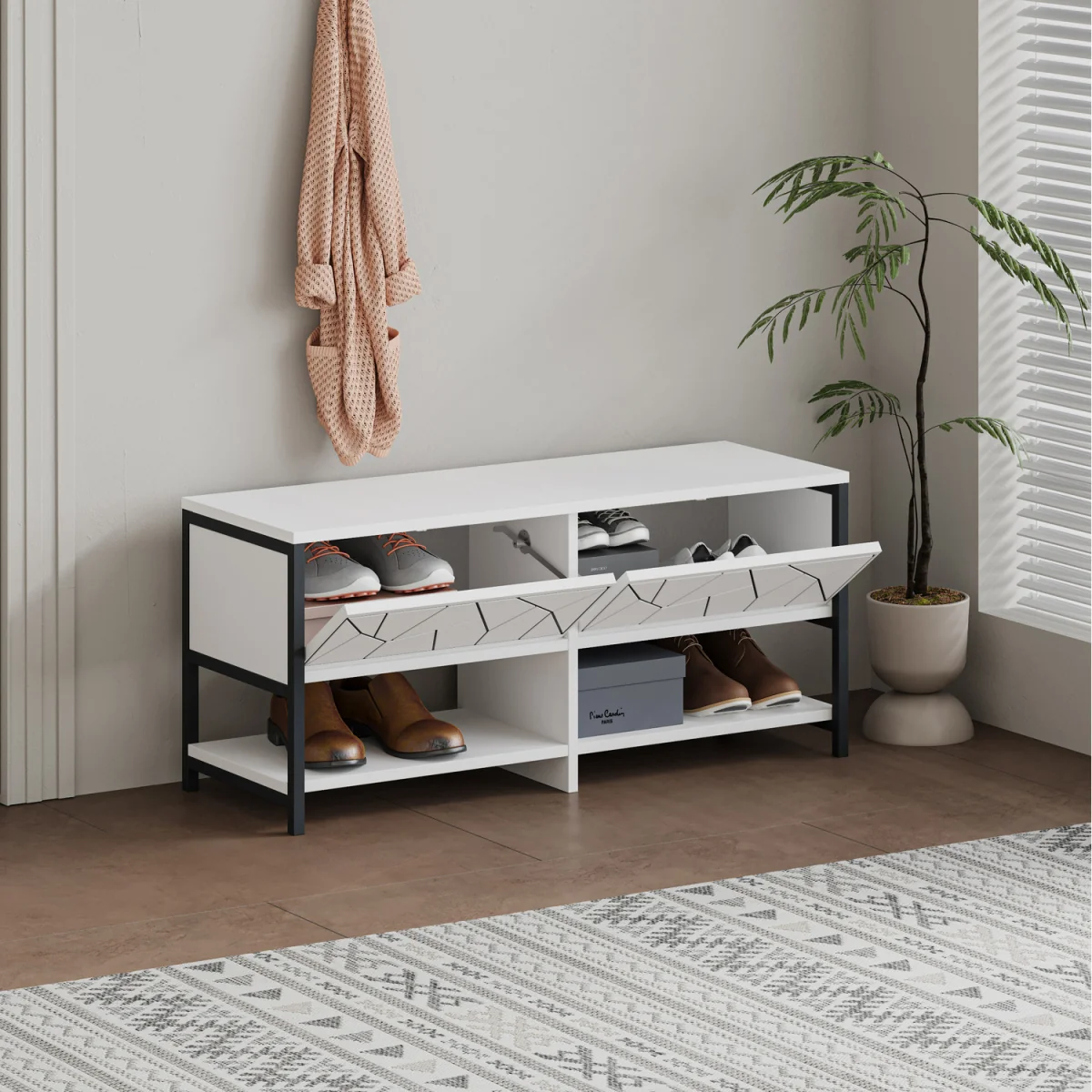 Inola Modern Shoe Rack Storage - Oak – image 5