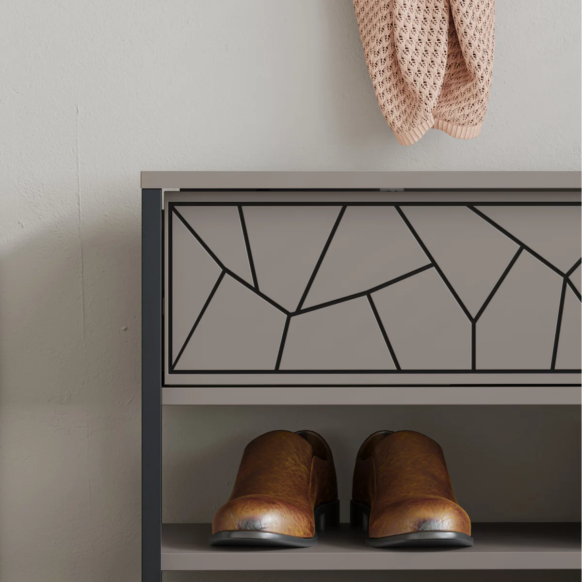 Inola Modern Shoe Rack Storage - Oak – image 9