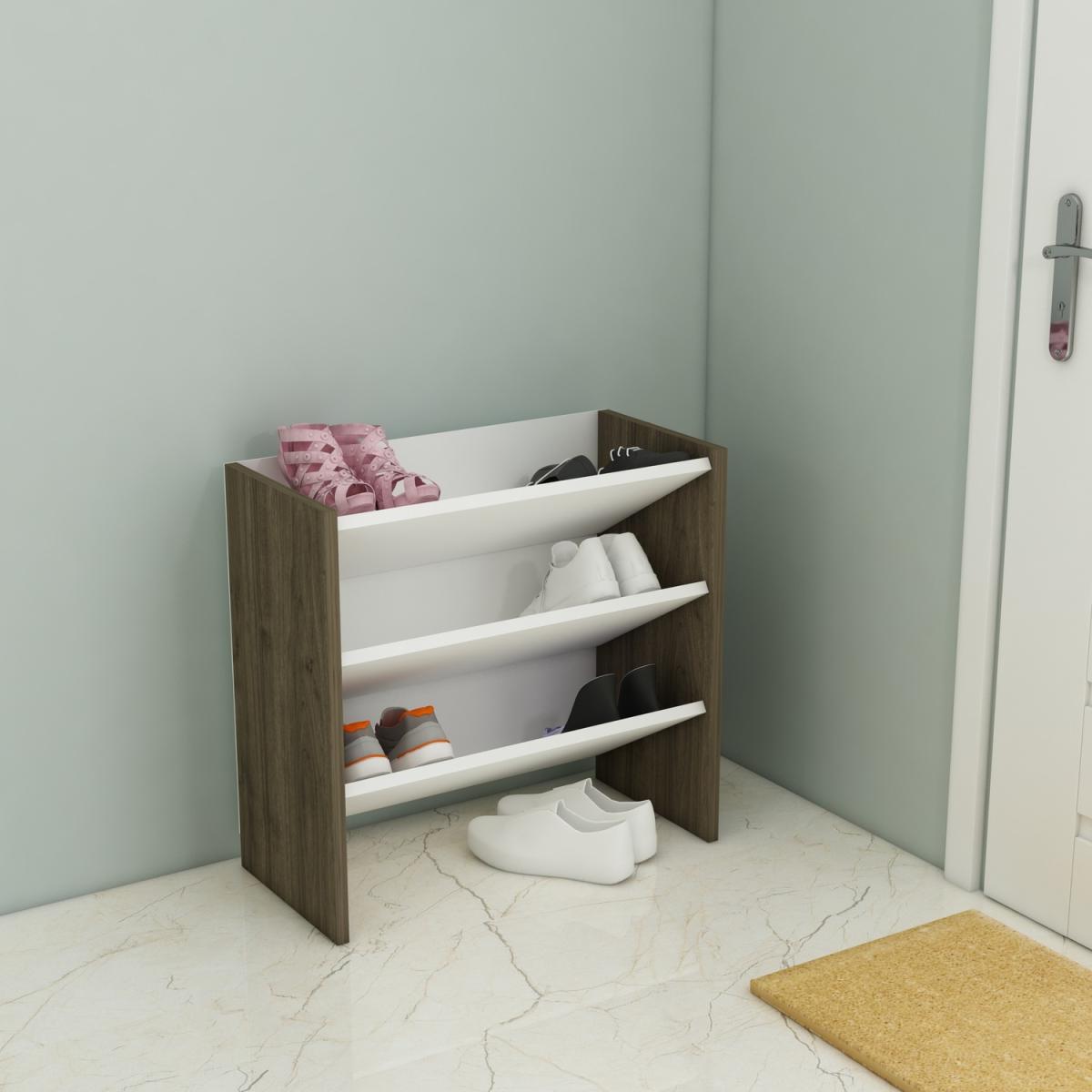 Elarco 3 Tier Shoe Storage Shelf - White – image 5