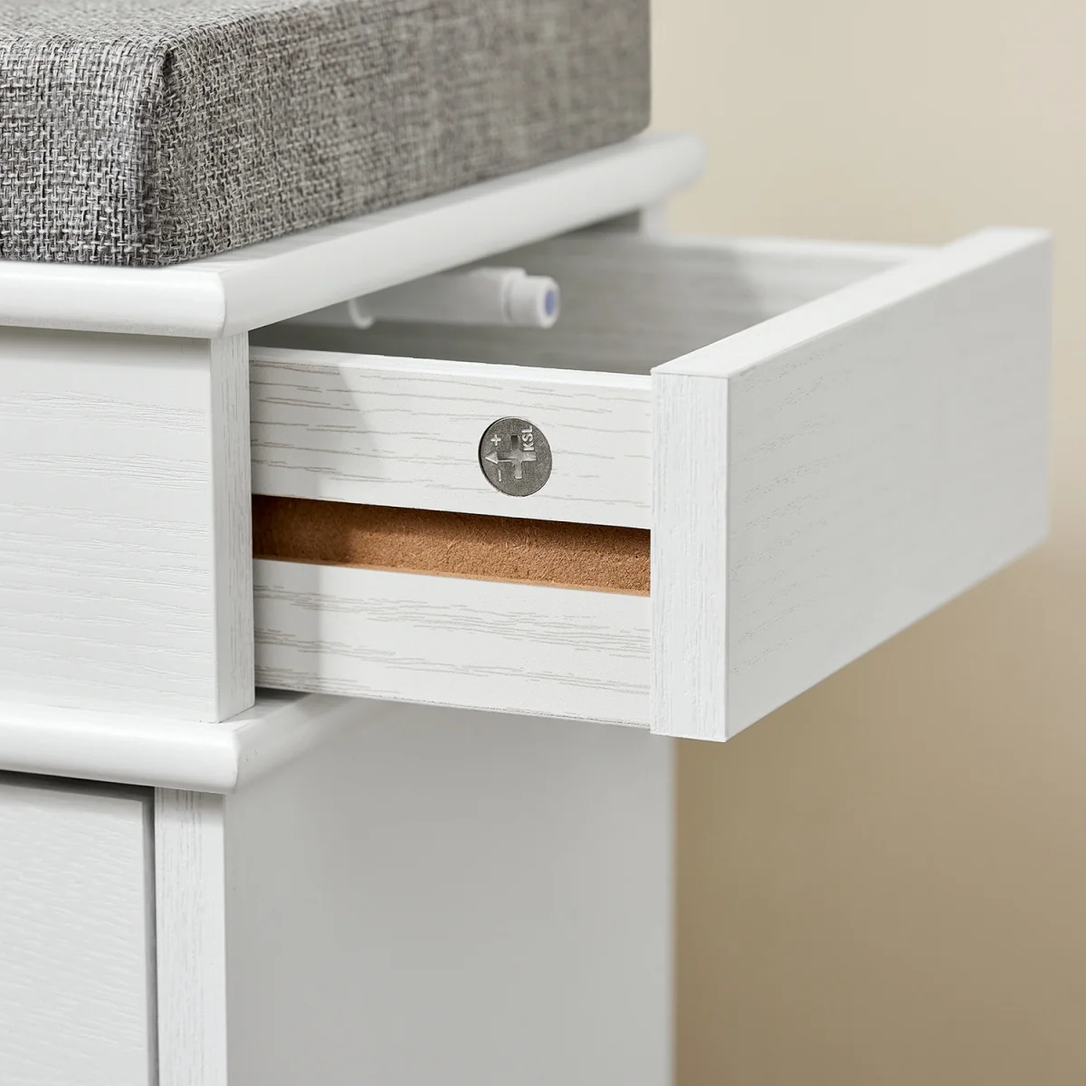 Narrow Shoe Storage Bench with Seat - White Grain – image 4