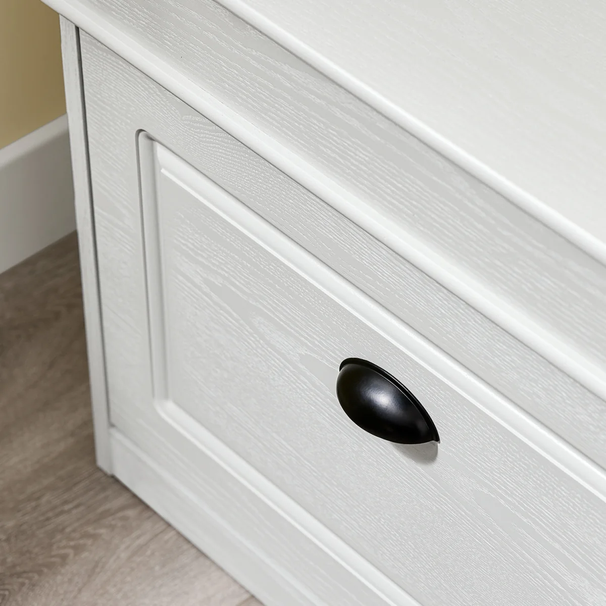 Narrow Shoe Storage Bench with Seat - White Grain – image 8