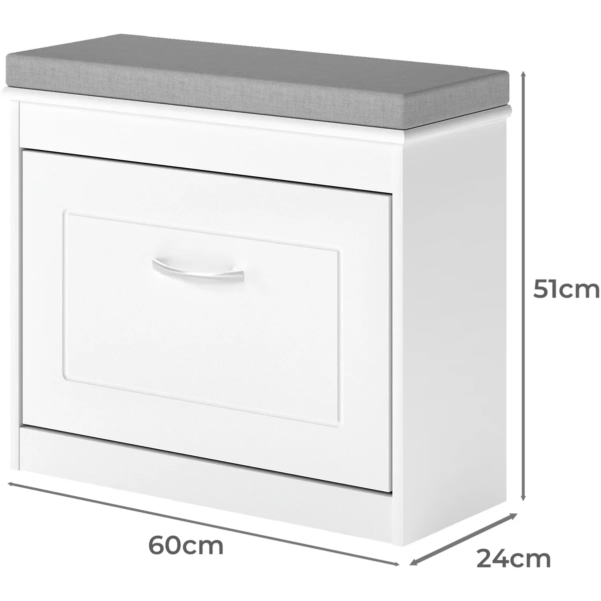 White Plastic Slim Shoe Storage Unit Hallway Rack Organiser 2PC - White – image 4
