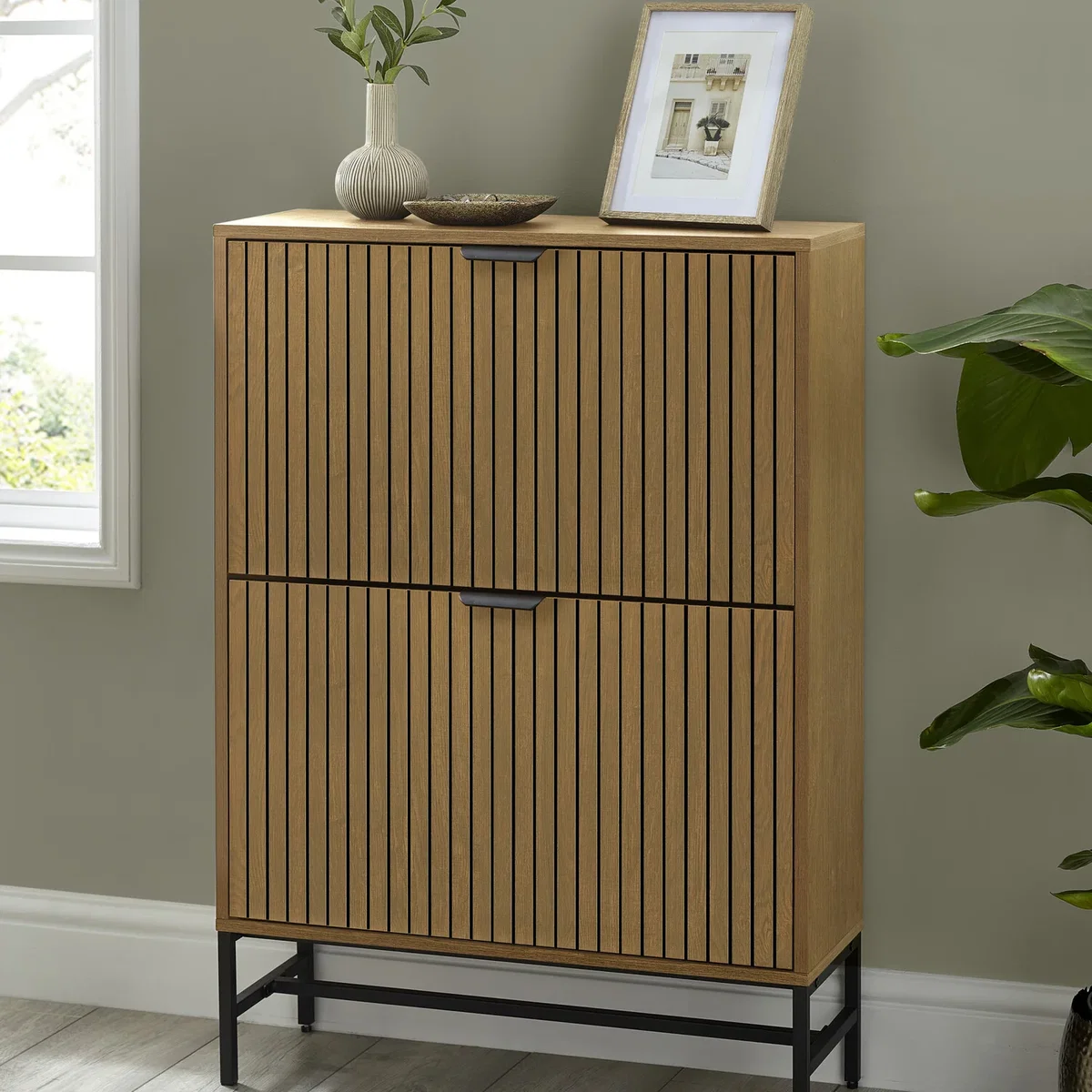 Sia Shoe Storage Cabinet - Natural Oak Effect – image 2