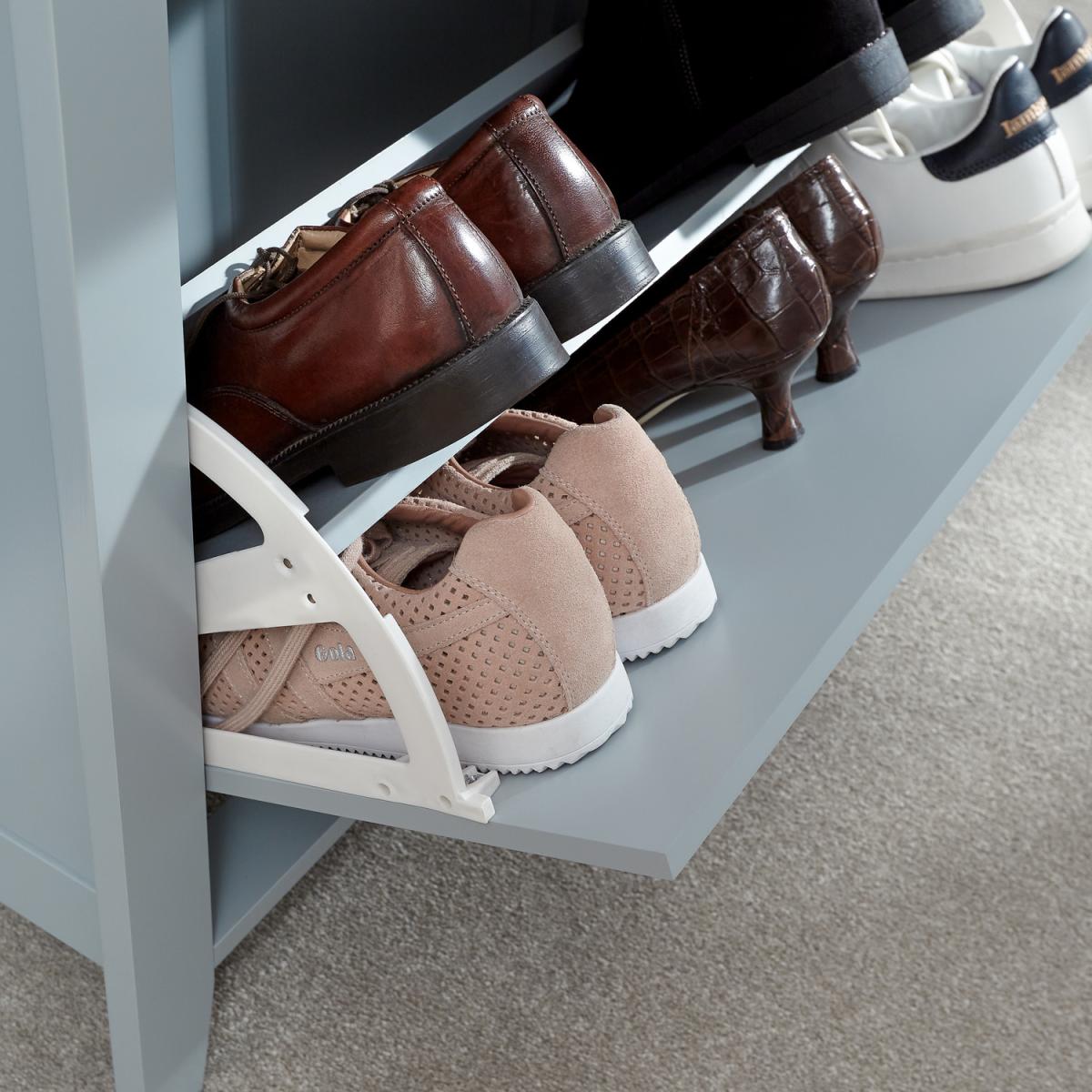 Deluxe Two Tier Shoe Cabinet - Grey – image 7