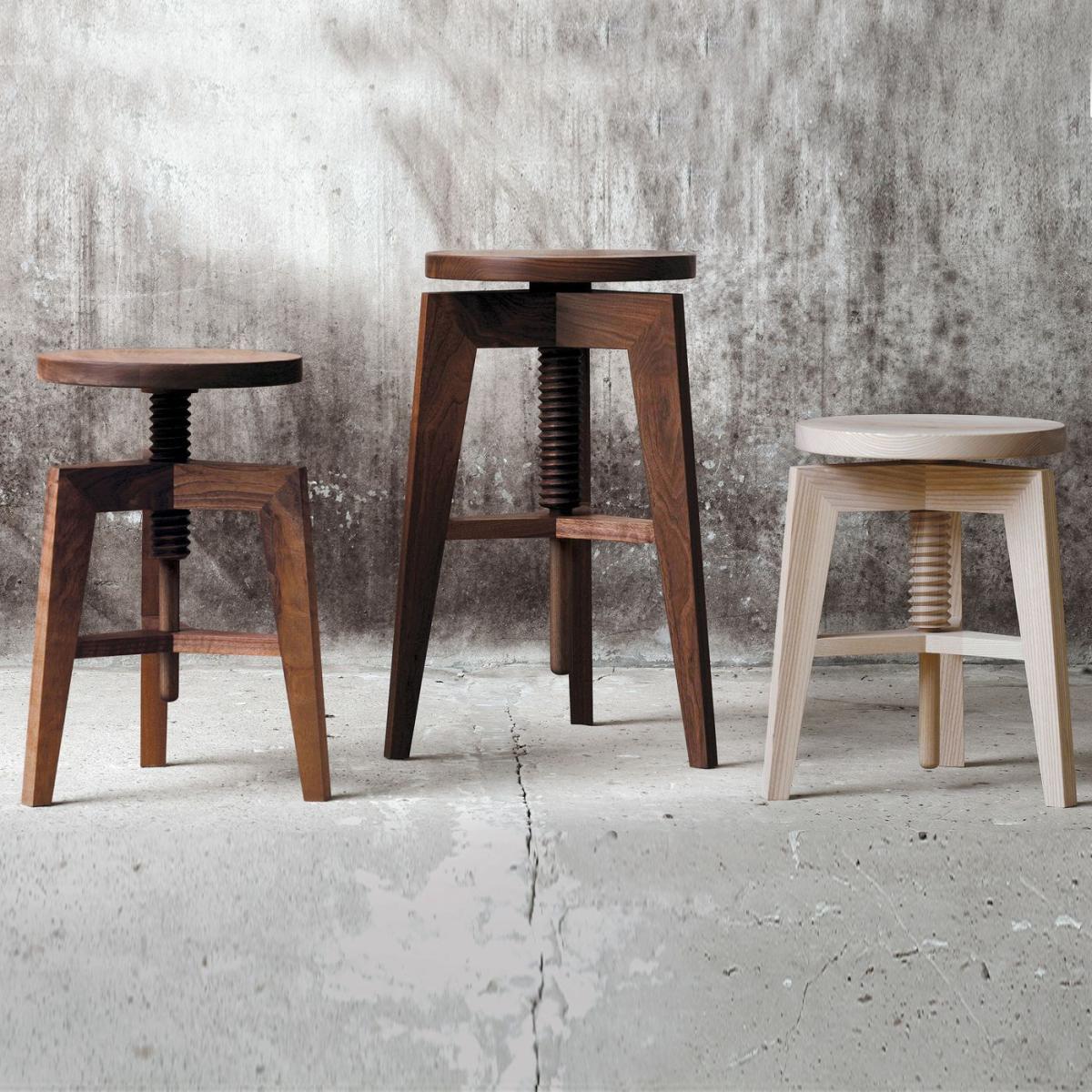 Walnut Wood Screw Bench Stool - Small – image 3