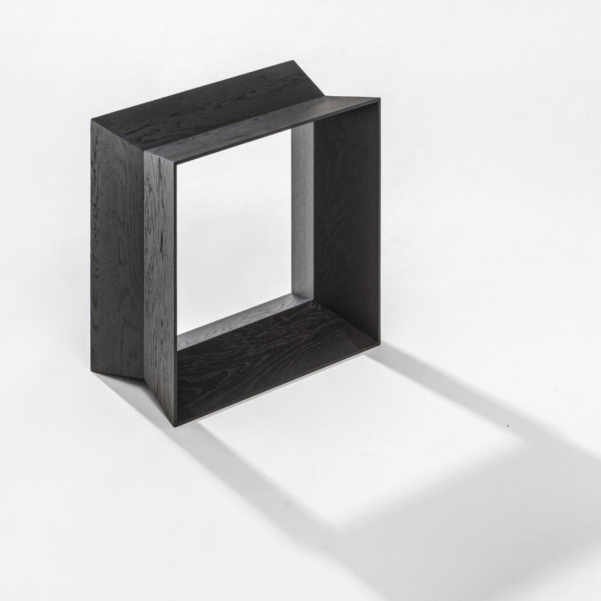 Black Stained Matt Lacquer Oak Reflex Stool – image 2