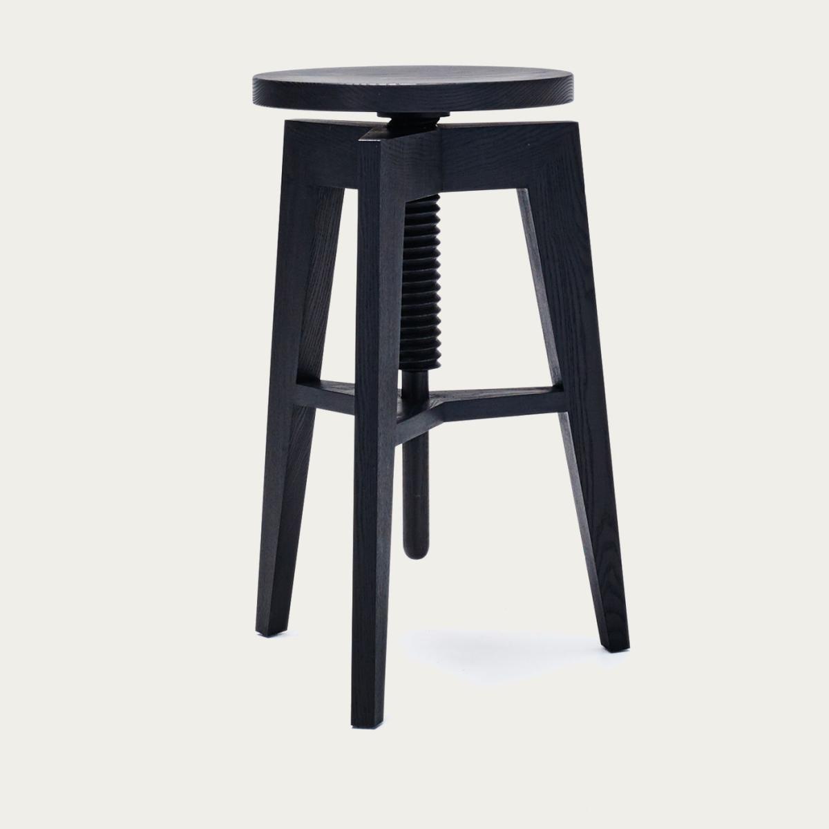Black Ash Wood Screw Bench Stool - Large – image 3