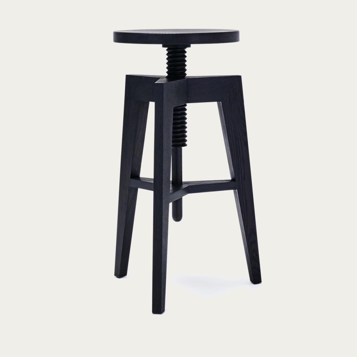 Black Ash Wood Screw Bench Stool - Large – image 1