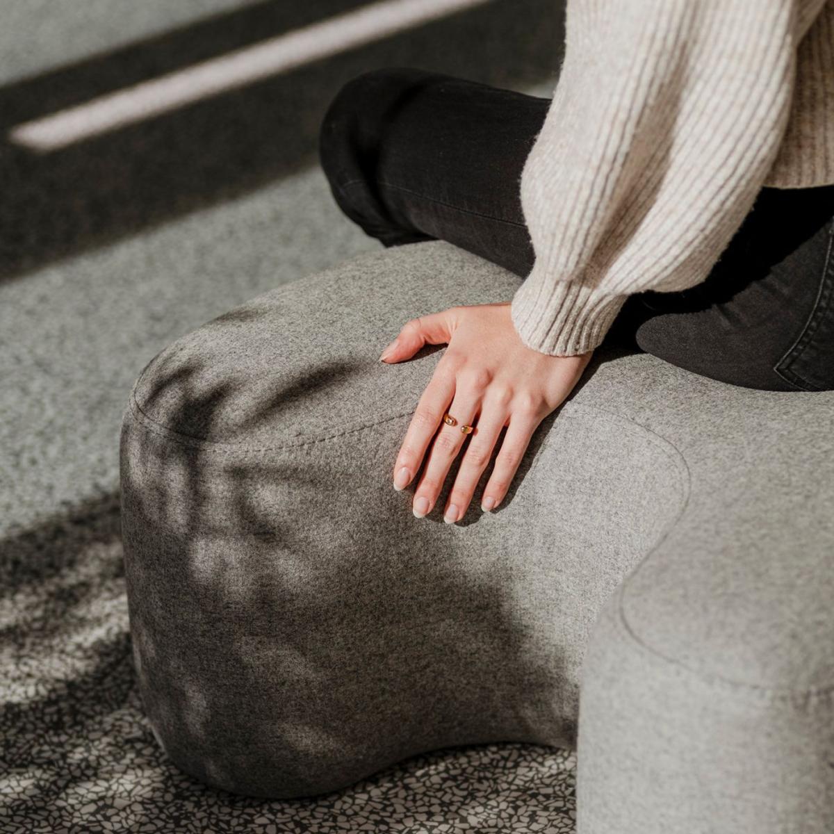 Universal Grey Wool Ü Pouf – image 4