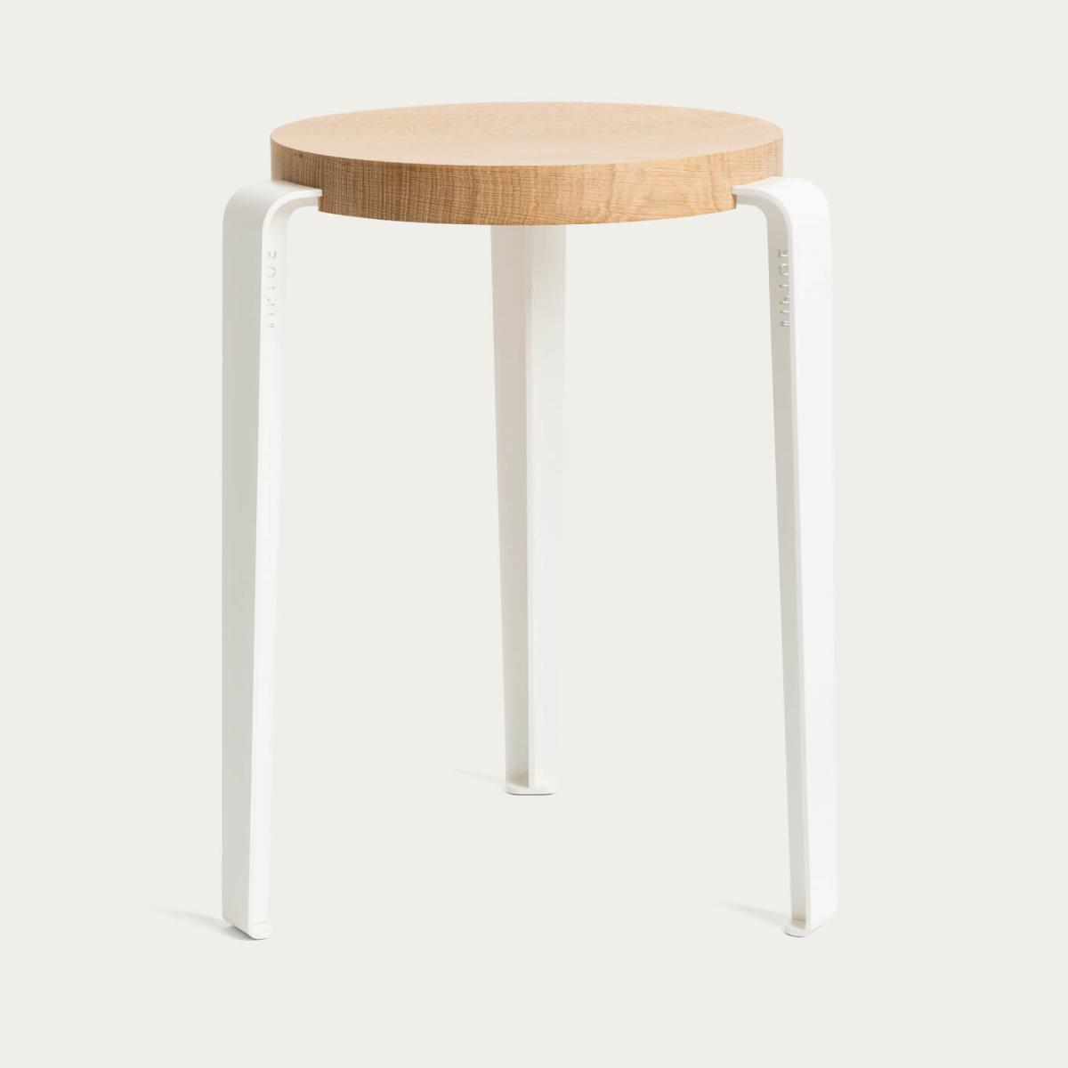 Oak/Cloudy White Lou Stool