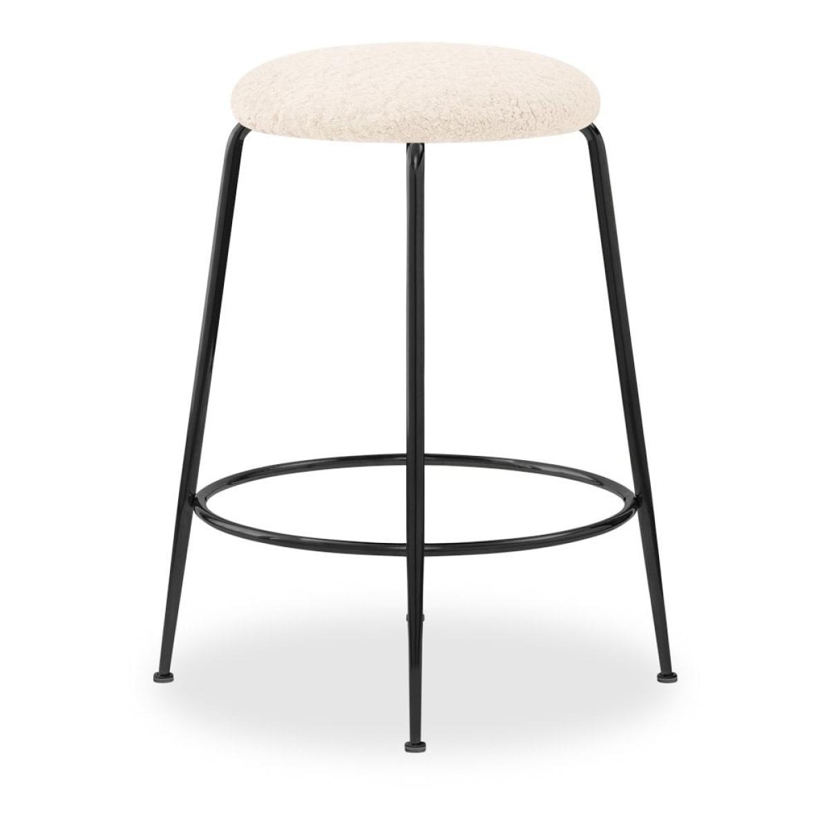 £20 Off Regent Kitchen Stool, Ivory White Boucle & Black Leg Colour: Black – image 6