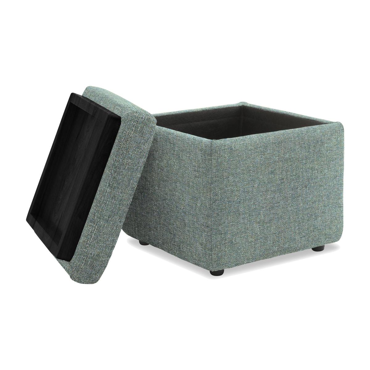 G Plan - Arlo Fabric Storage Cube Tray Stool - Dapple Kingfisher – image 1