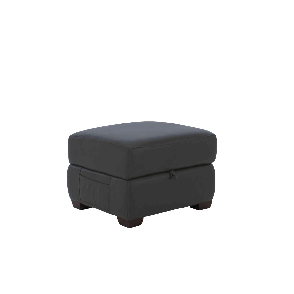 Cozee NC Leather Storage Stool - Pearl Blue – image 2