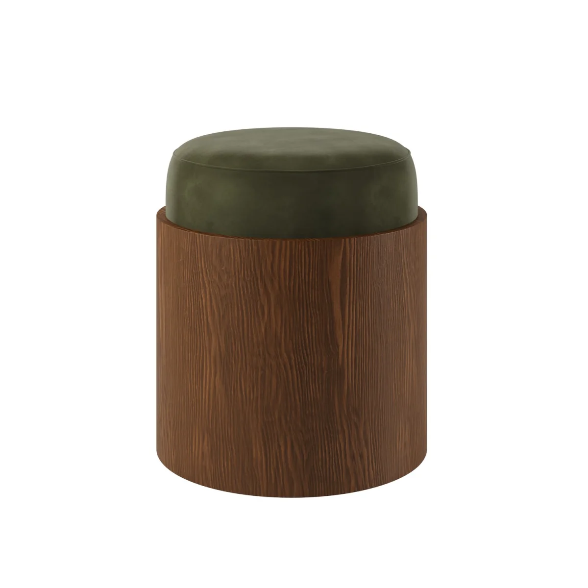 Green Upholstered Bedroom Stool With Curved Walnut Base - Clover – image 6