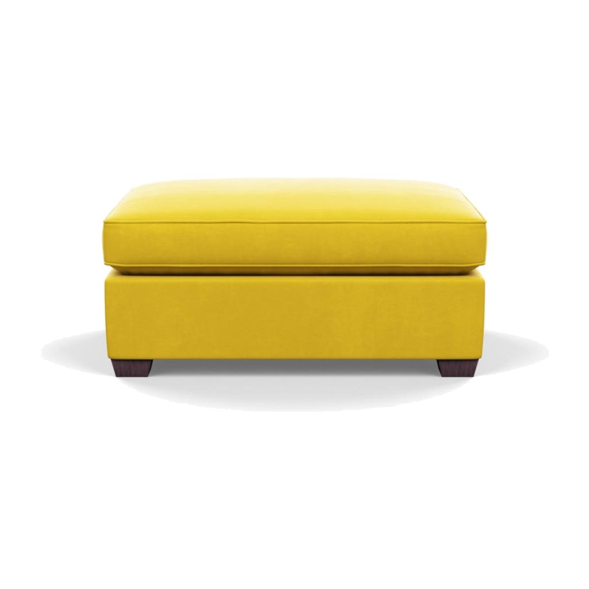 Heal's Torino Footstool Varese Velvet Alchemilla Dark Brown Feet - Heal's UK Furniture