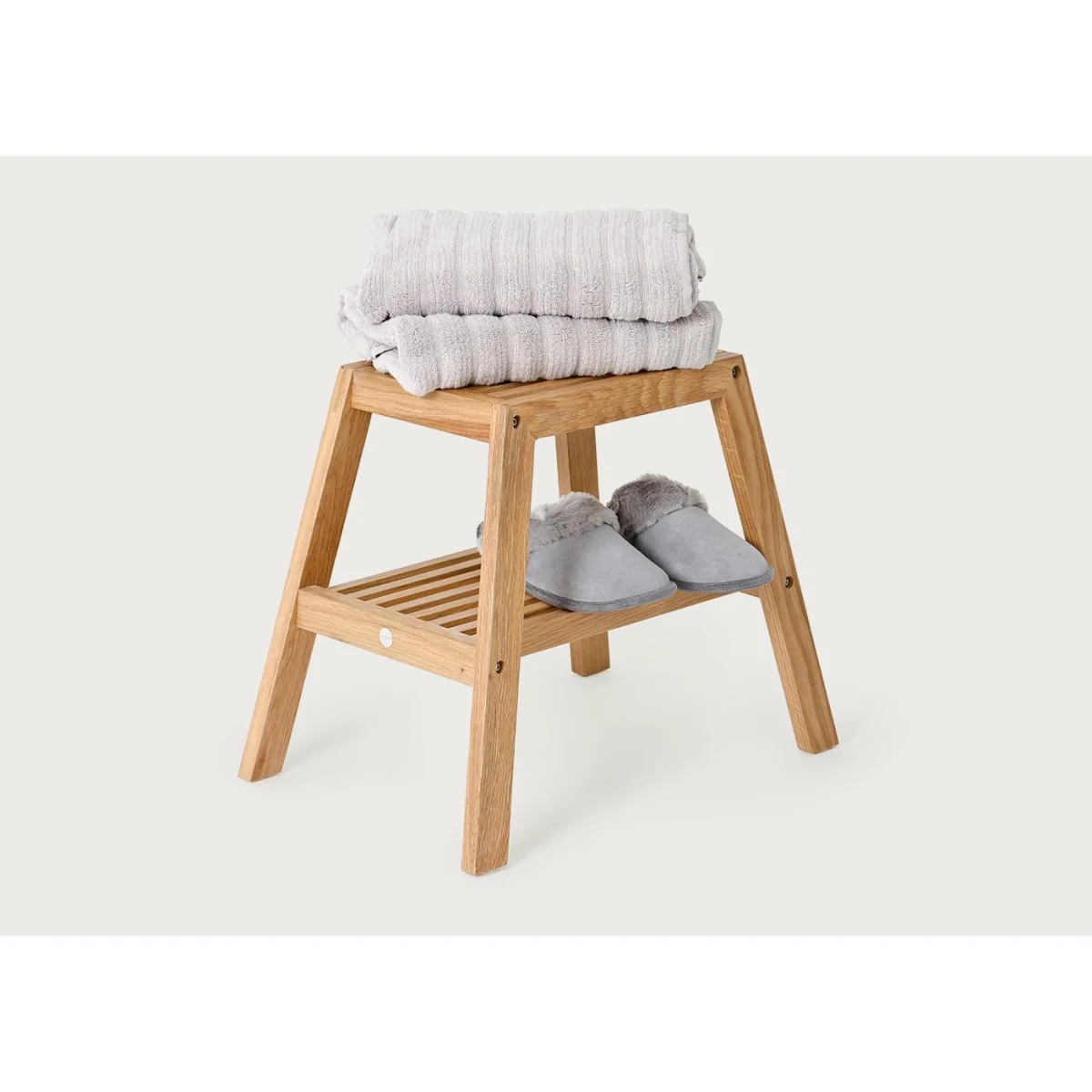 Wireworks Slatted Stool Dark Oak – image 4