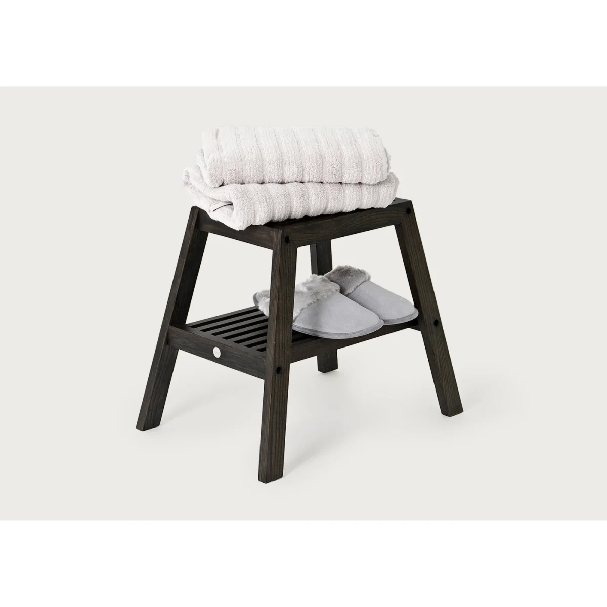 Wireworks Slatted Stool Dark Oak – image 5