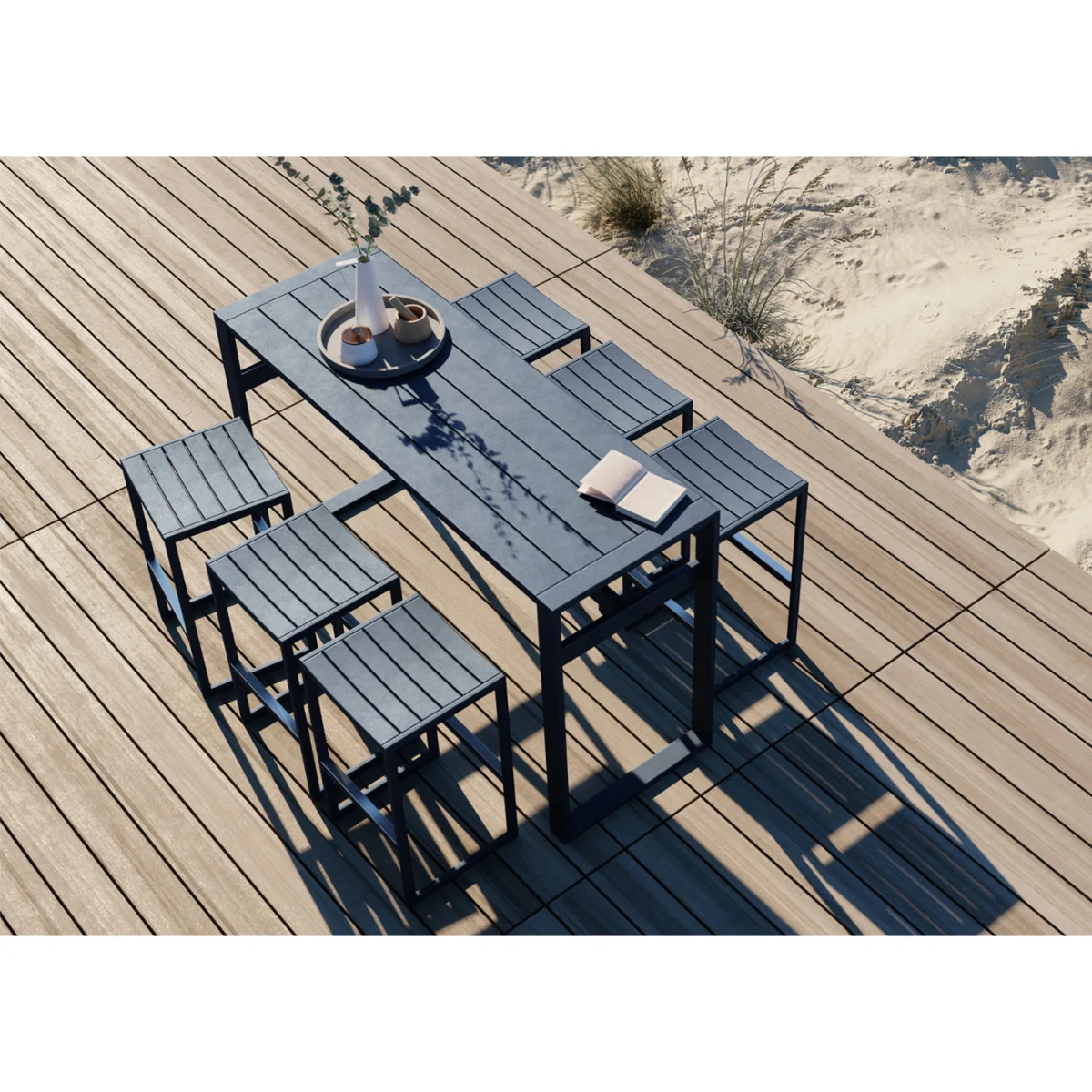 Case Eos Outdoor Backless Stool Pebble Grey – image 5
