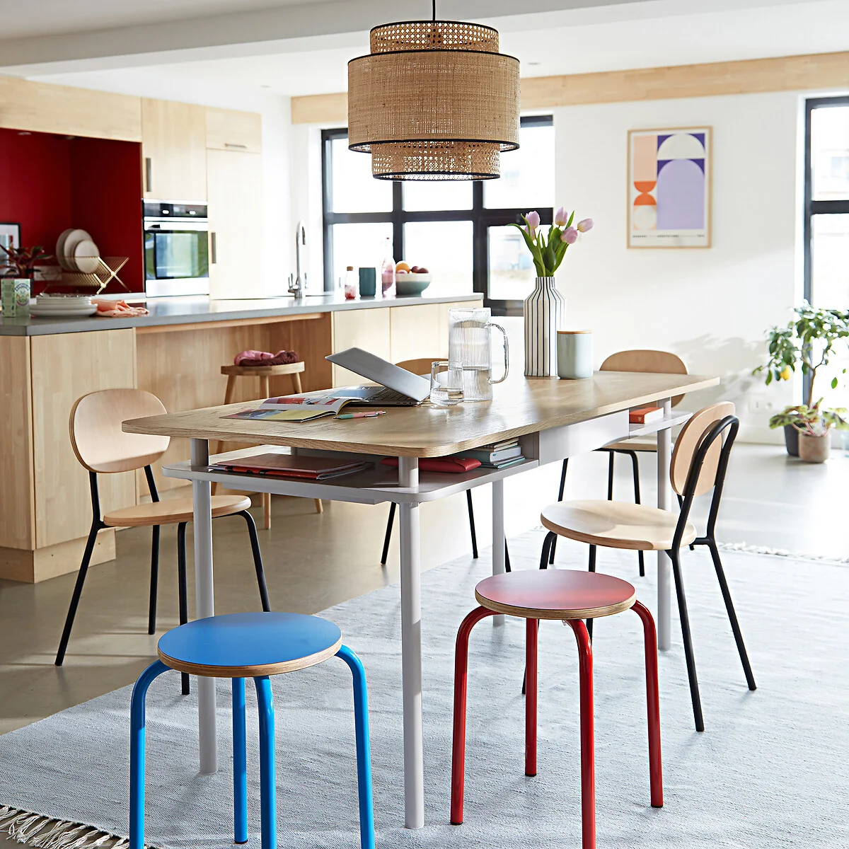 Hiba Stackable School-Style Low Stool – image 2