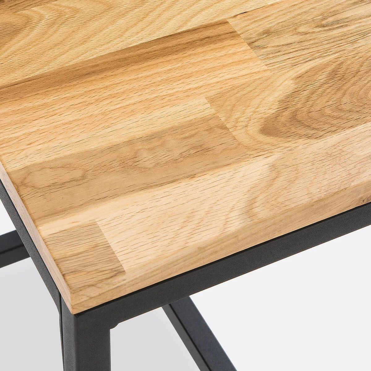 Set of 2 Hiba Stools in Solid Oak and Steel – image 3