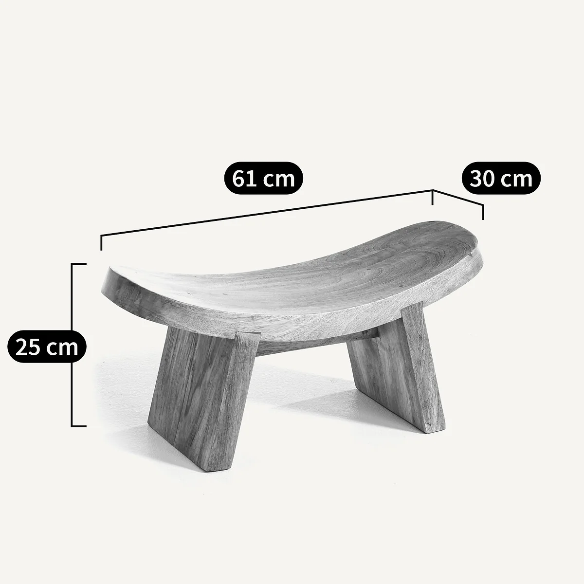 Fuyuka Solid Mango Wood Small Yoga Stool – image 3