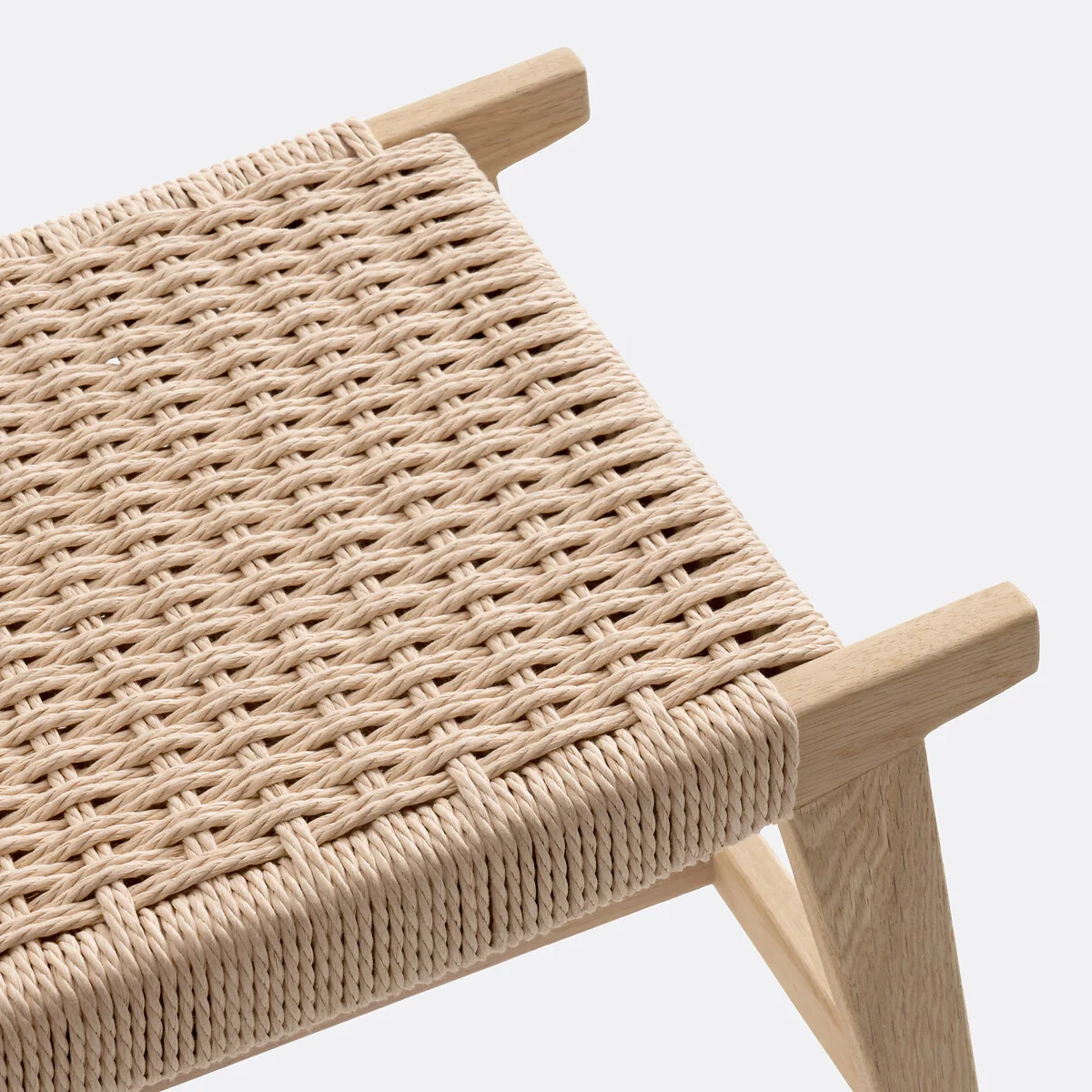 Kioto Oak & Woven Braided Stool – image 4
