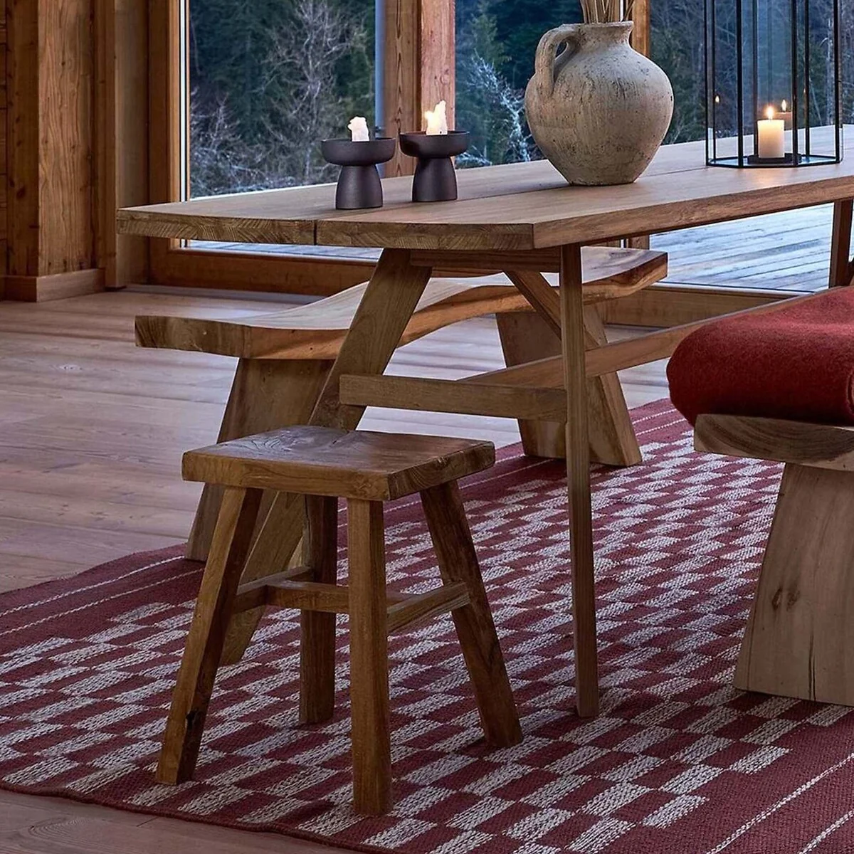 Fagfred Solid Teak Stool – image 2