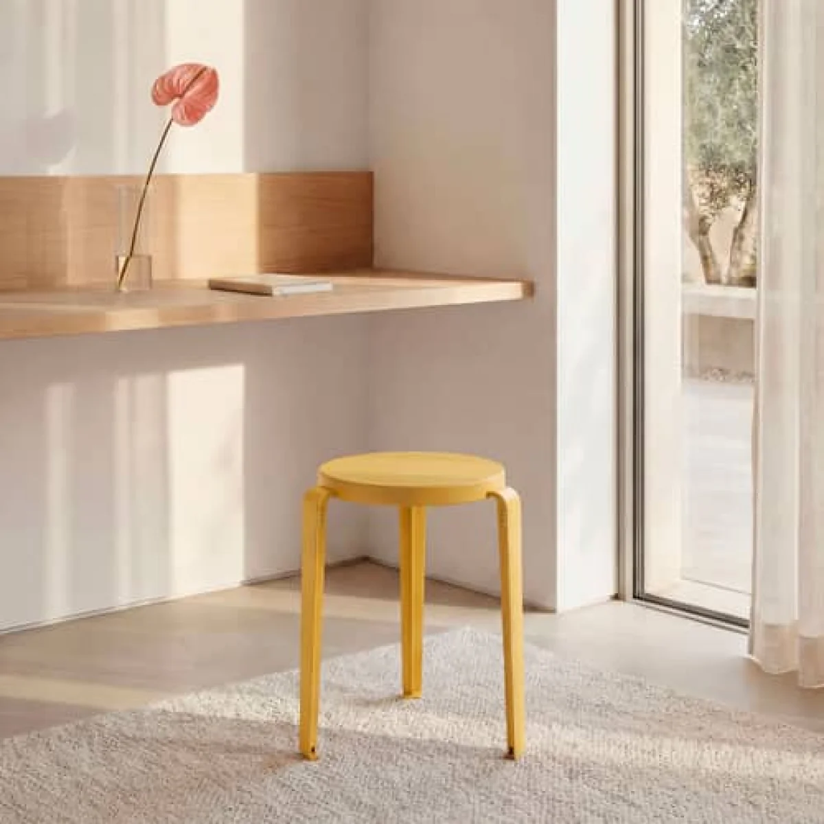 Lou Chroma Stackable stool wood yellow / Eco-certified Wood - TIPTOE – image 2