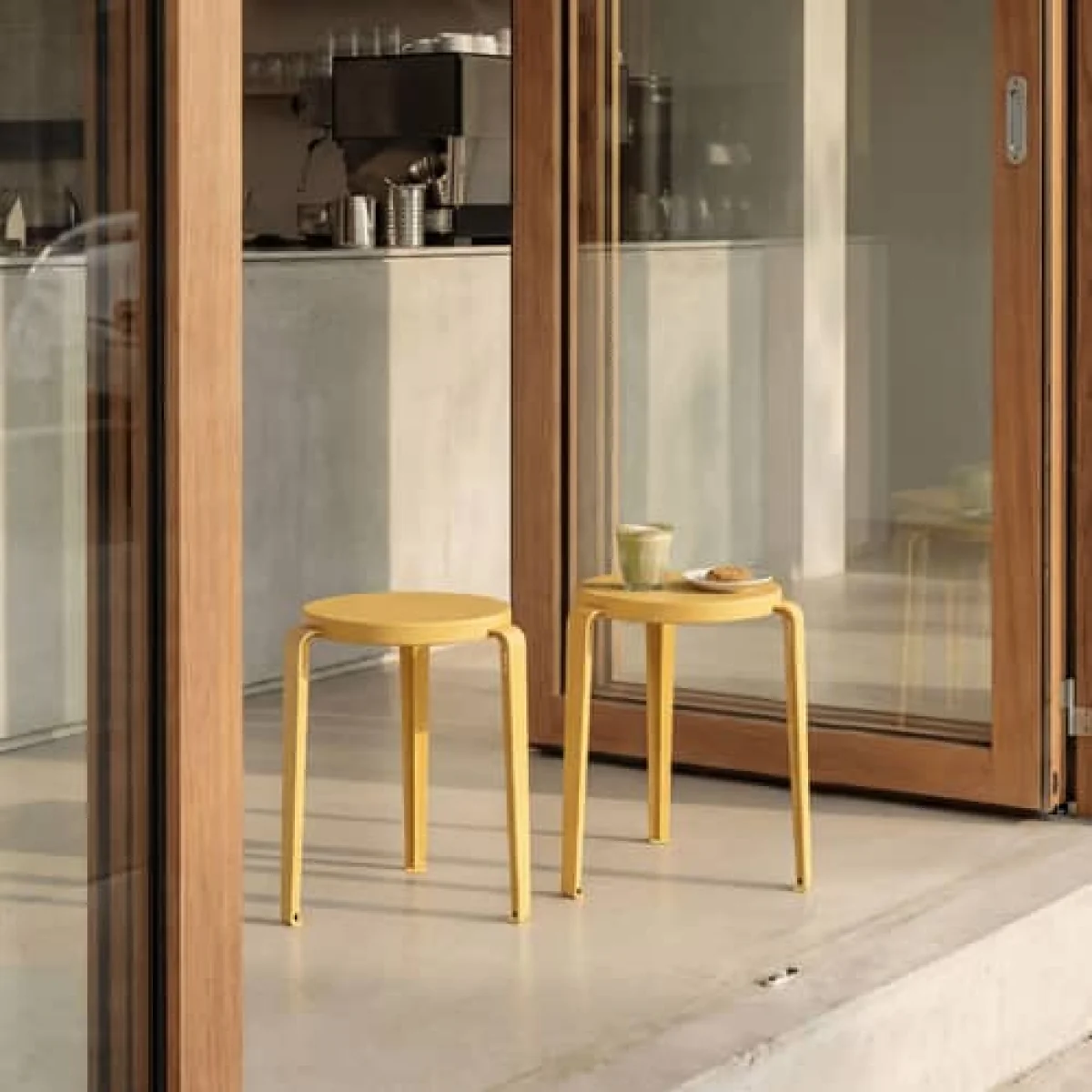 Lou Chroma Stackable stool wood yellow / Eco-certified Wood - TIPTOE – image 3