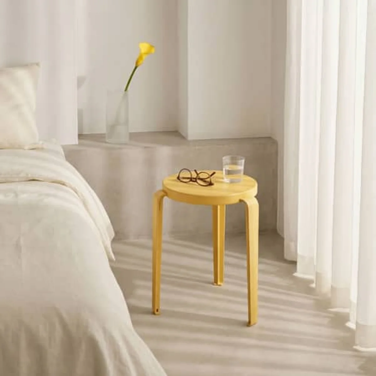 Lou Chroma Stackable stool wood yellow / Eco-certified Wood - TIPTOE – image 4