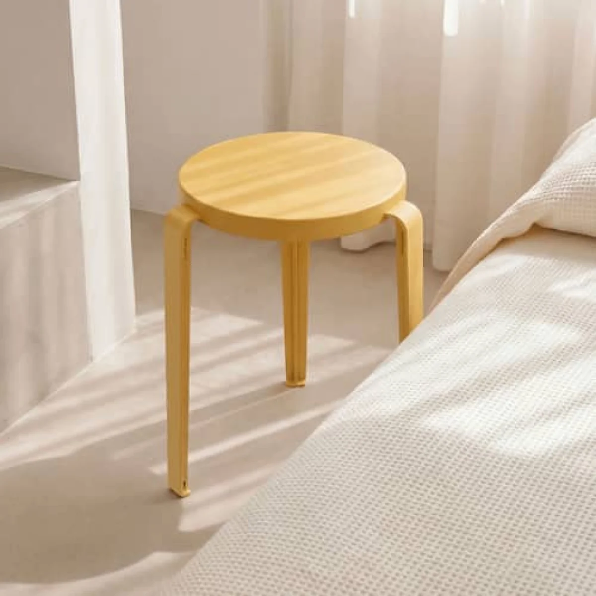 Lou Chroma Stackable stool wood yellow / Eco-certified Wood - TIPTOE – image 5