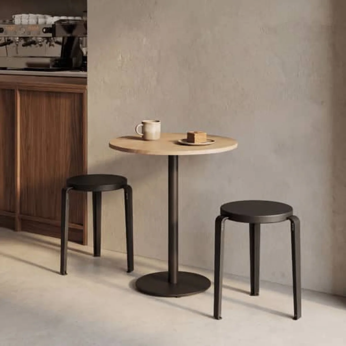 Lou Chroma Stackable stool wood black / Eco-certified wood - TIPTOE – image 2