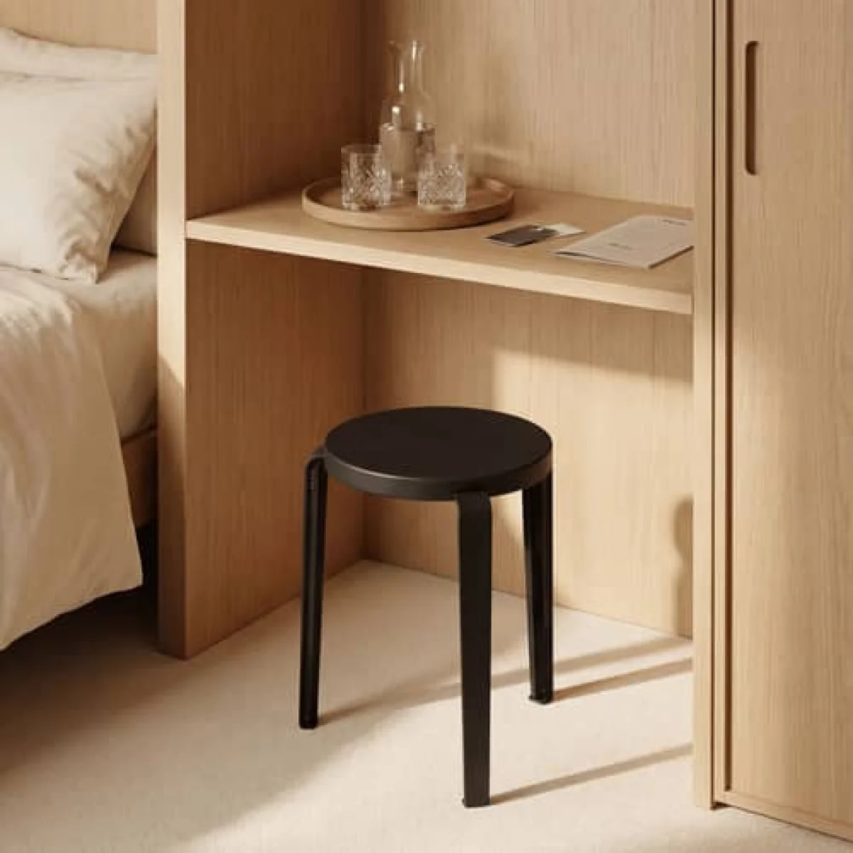 Lou Chroma Stackable stool wood black / Eco-certified wood - TIPTOE – image 4