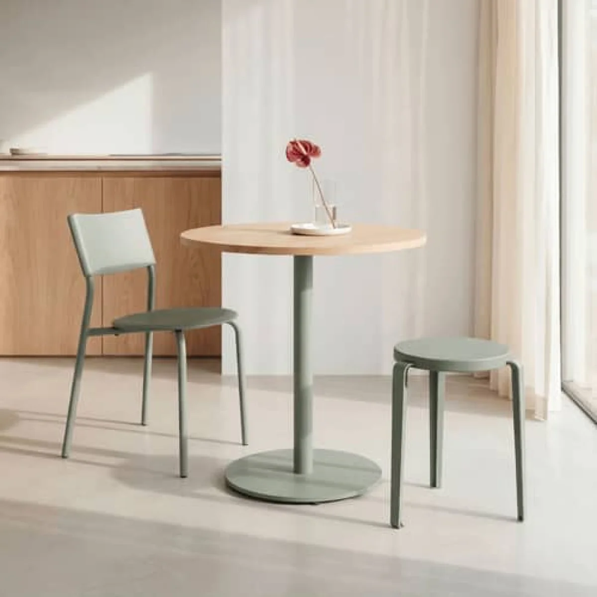 Lou Chroma Stackable stool wood green / Eco-certified Wood - TIPTOE – image 2