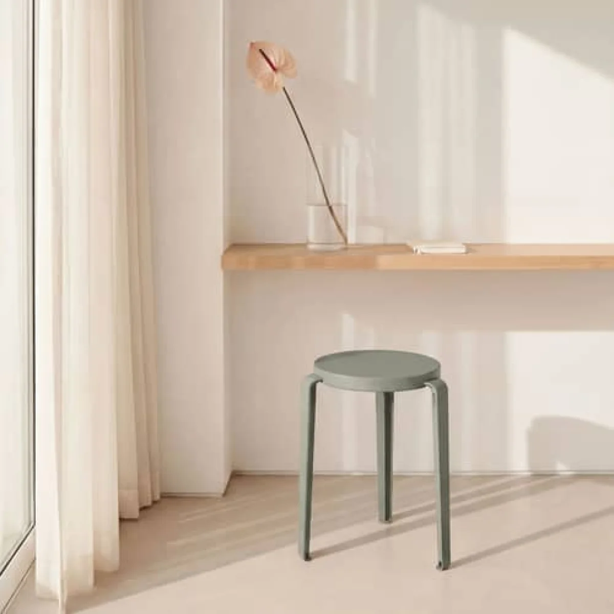 Lou Chroma Stackable stool wood green / Eco-certified Wood - TIPTOE – image 6