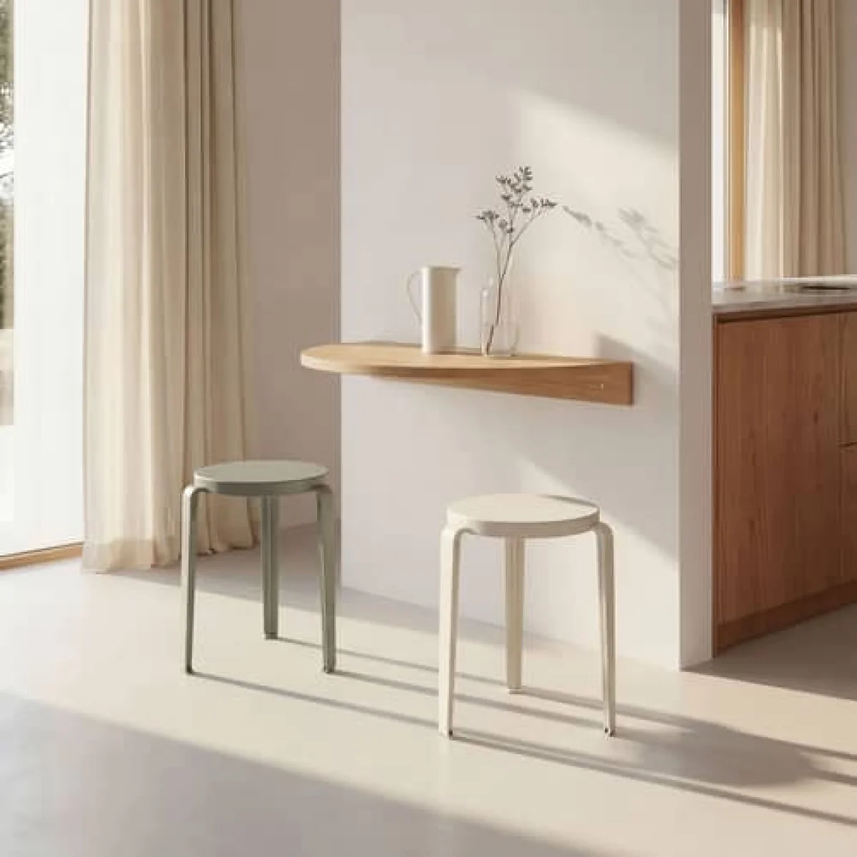 Lou Chroma Stackable stool wood green / Eco-certified Wood - TIPTOE – image 7