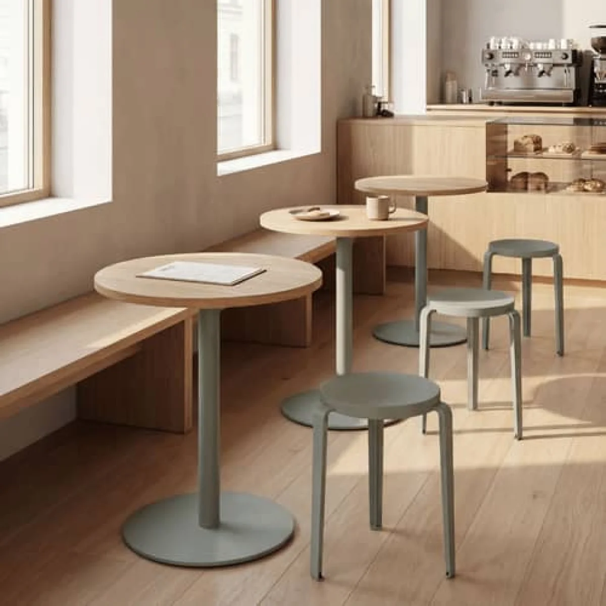 Lou Chroma Stackable stool wood green / Eco-certified Wood - TIPTOE – image 9