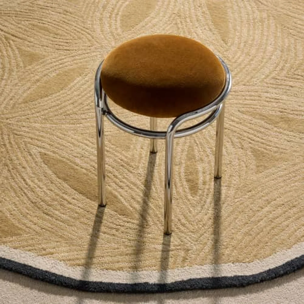 Moon Stool textile beige / H 45 cm - Velvet - Maison Sarah Lavoine – image 3