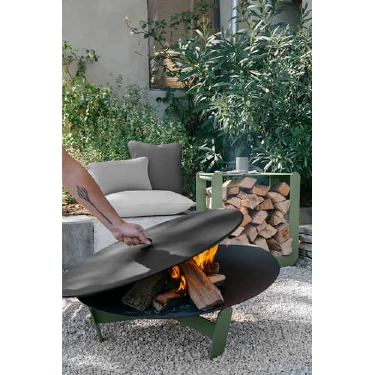 Nevado Wood holder - / Stool - L 60 x H 60 cm by Fermob Green – image 4