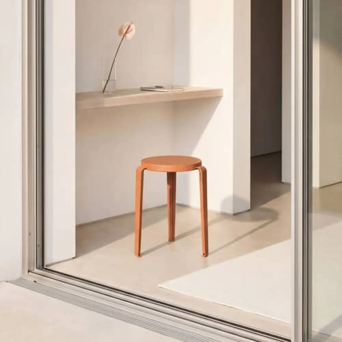 Lou Chroma Stackable stool wood red / Eco-certified Wood - TIPTOE – image 3