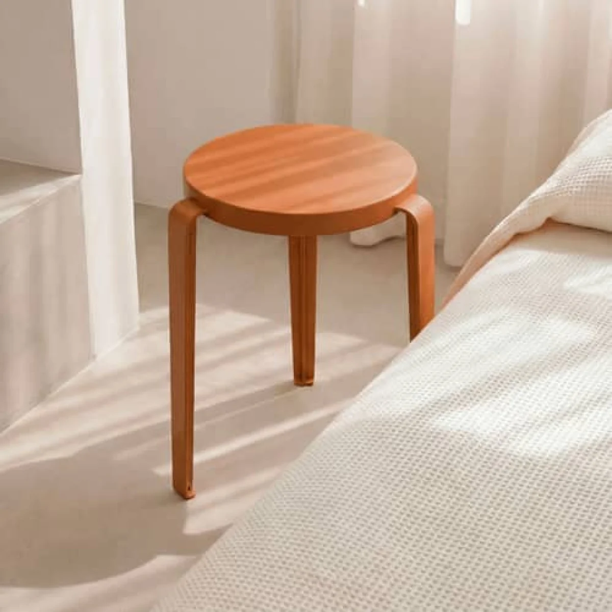 Lou Chroma Stackable stool wood red / Eco-certified Wood - TIPTOE – image 5