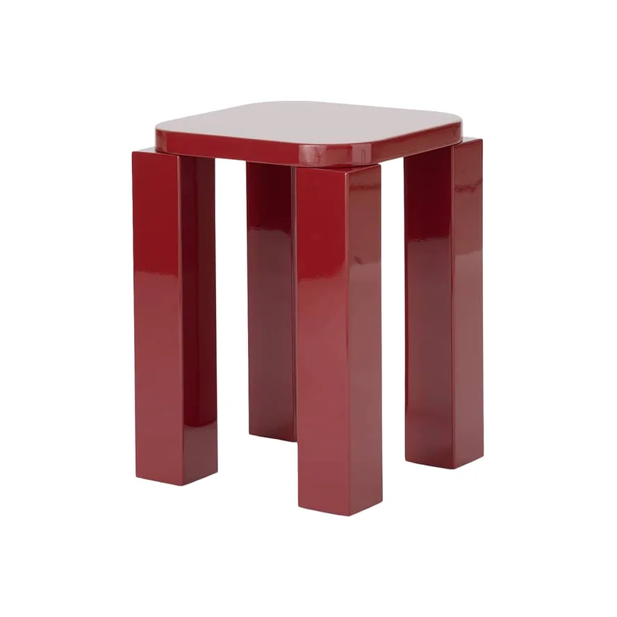 Atlas Stool wood red / Square - NEW WORKS – image 1