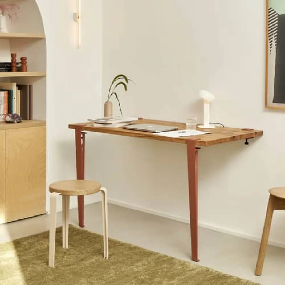 Lou by Heju Stackable stool metal beige / H 45 cm - Eco-certified Oak - TIPTOE – image 4