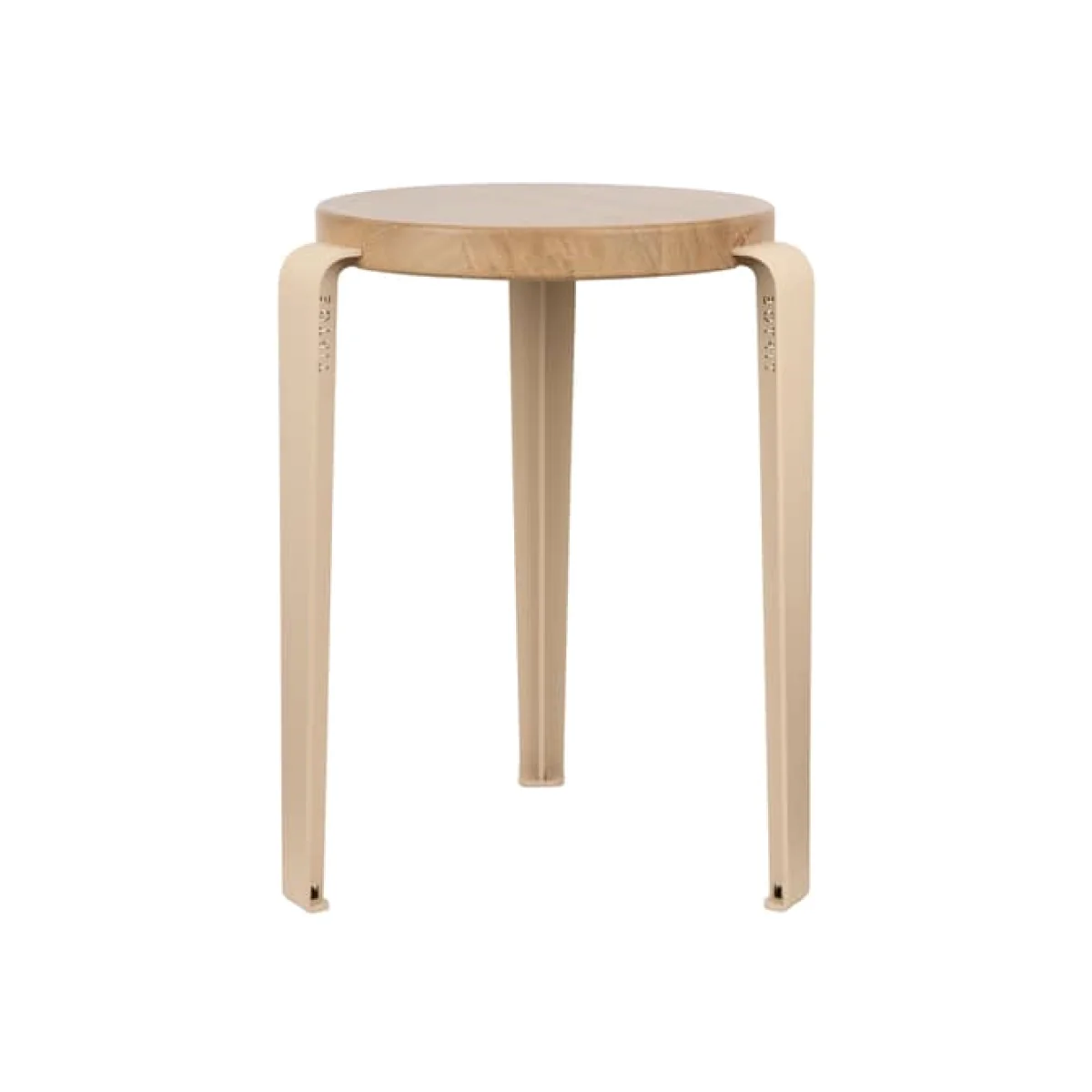 Lou by Heju Stackable stool metal beige / H 45 cm - Eco-certified Oak - TIPTOE – image 1