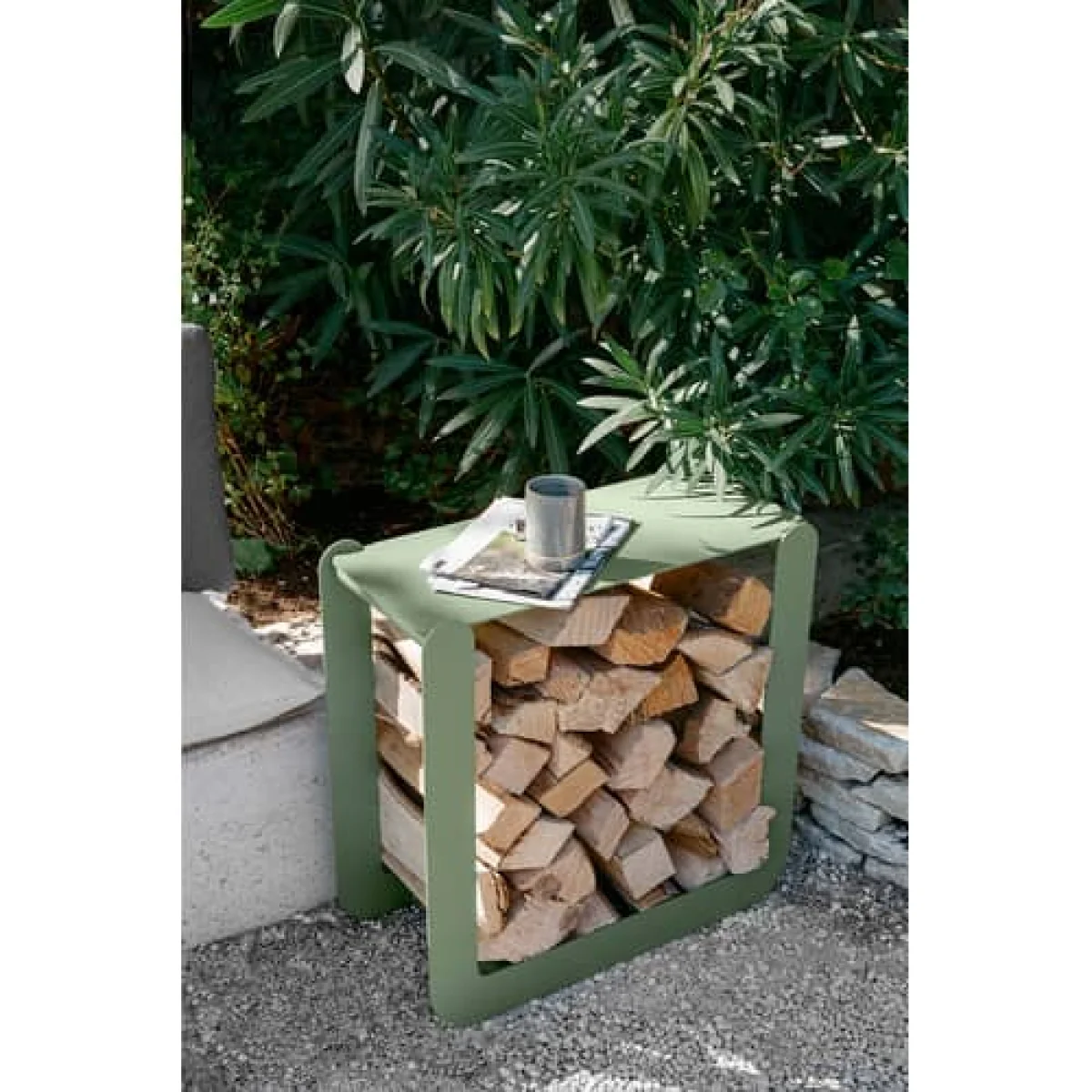 Nevado Wood holder - / Stool - L 60 x H 60 cm by Fermob Blue – image 5