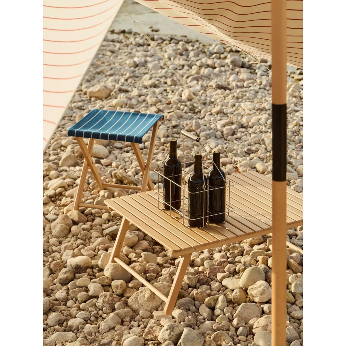 HAY Outdoor Market folding stool Blue-beige – image 2